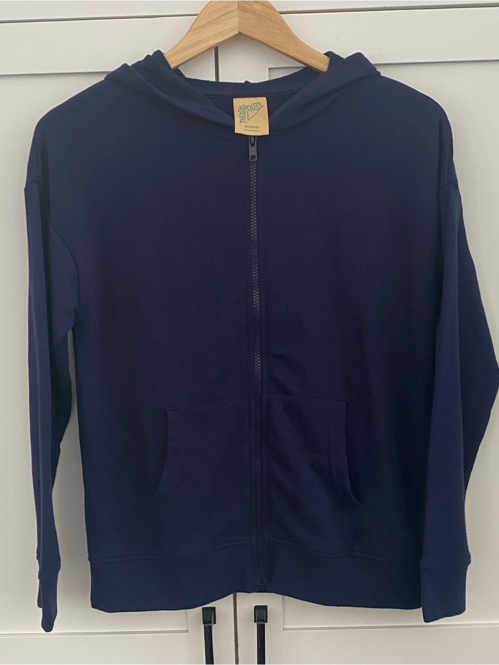 Kids Navy Full Zip Hoodie with Pockets Size 10-12 New With Tags Lightweight Soft